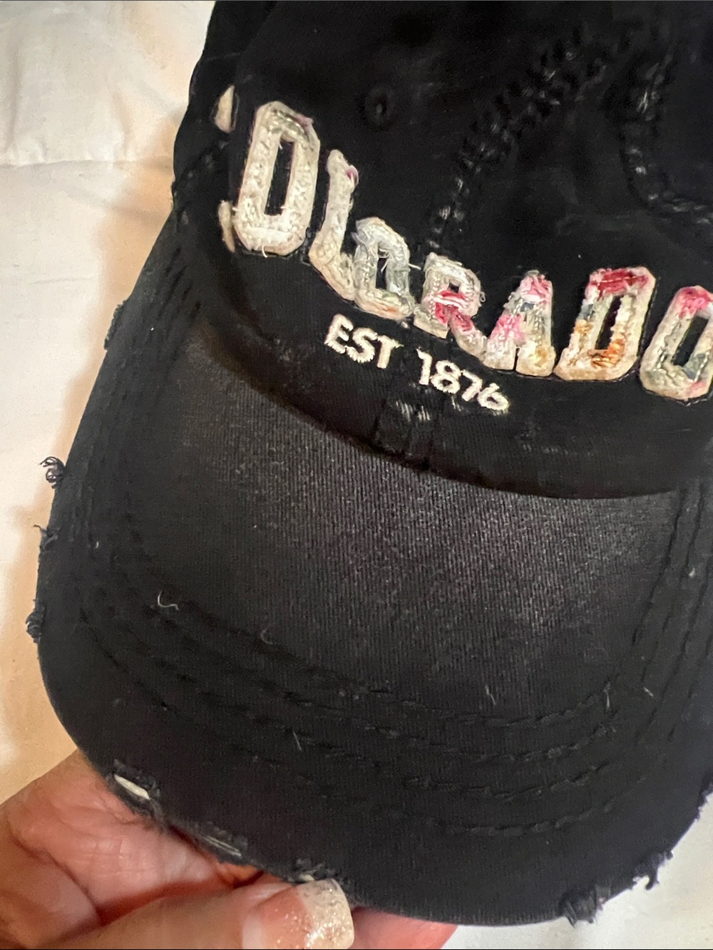 Robin Ruth Colorado Cap with Distressed Embroidered Lettering - Picture 9 of 9